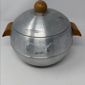 Vintage West Bend Penguin Ice Bucket Hot Cold Insulated Server brushed aluminum